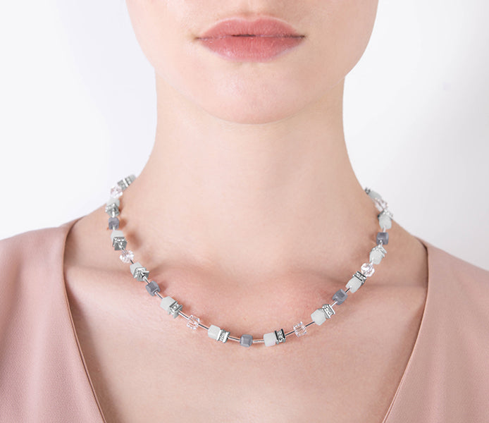 Cube Necklace in White