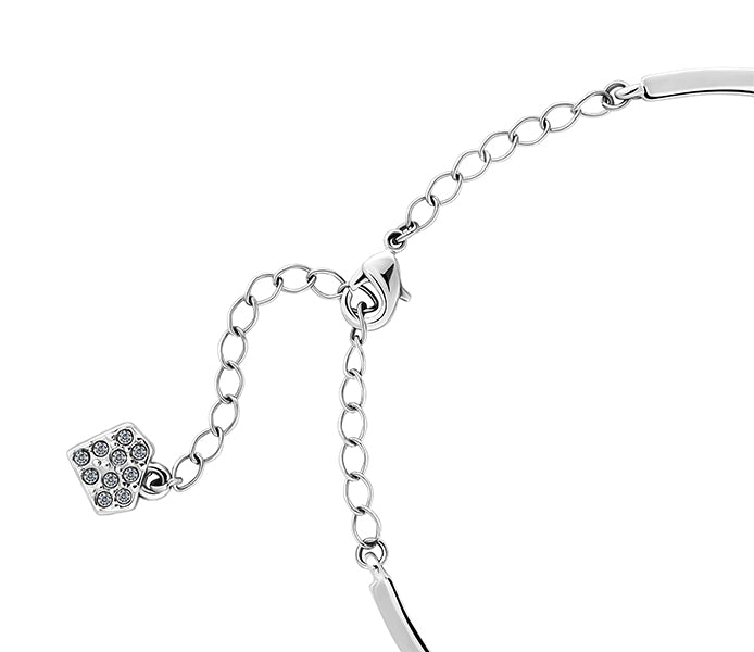 Daisy bracelet in rhodium plating