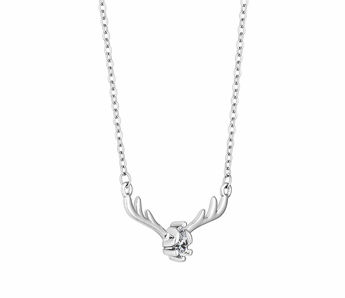 Deer Antler Necklace with Crystal