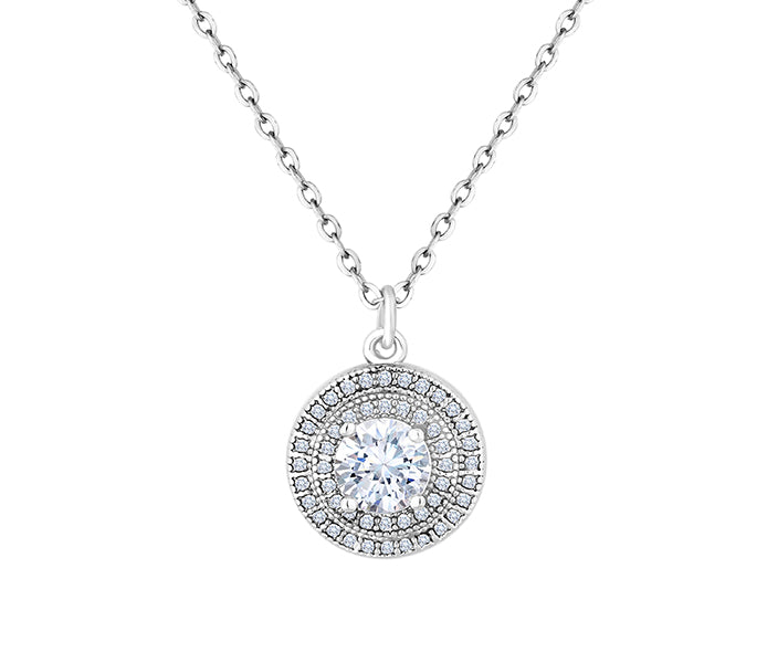 Disc Pendant with Crystals