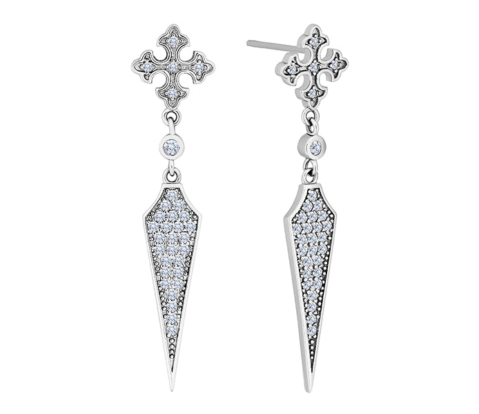 Drop Earrings with Crystals