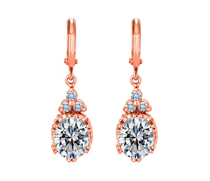 Elliptical Earrings in Rose Gold Plating
