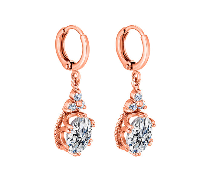 Elliptical Earrings in Rose Gold Plating
