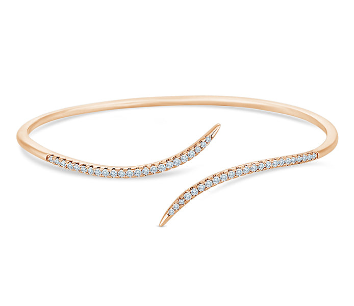 Entwine Bangle in rose gold plating