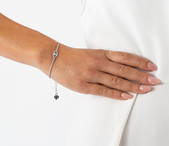 Evil Eye Bracelet in Rhodium Plating