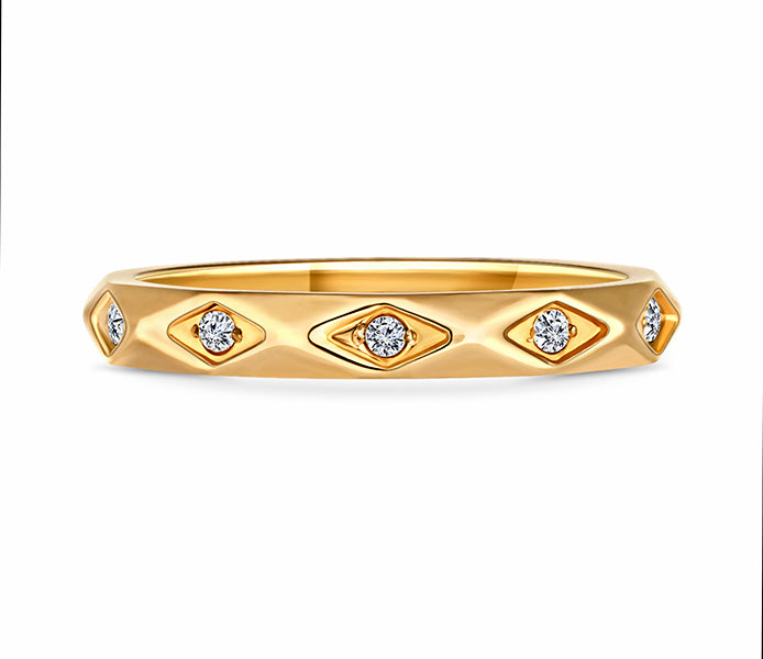 Faceted Ring in Gold Plating