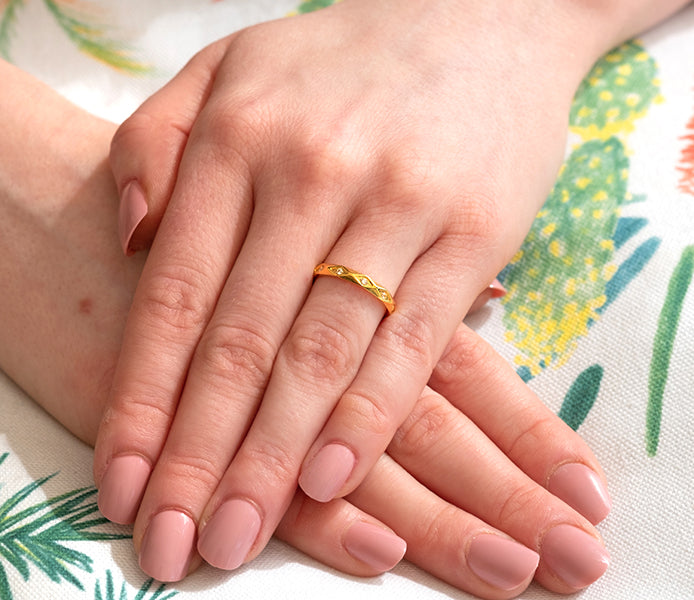 Faceted Ring in Gold Plating