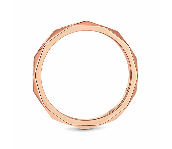 Faceted Ring In rose gold plating