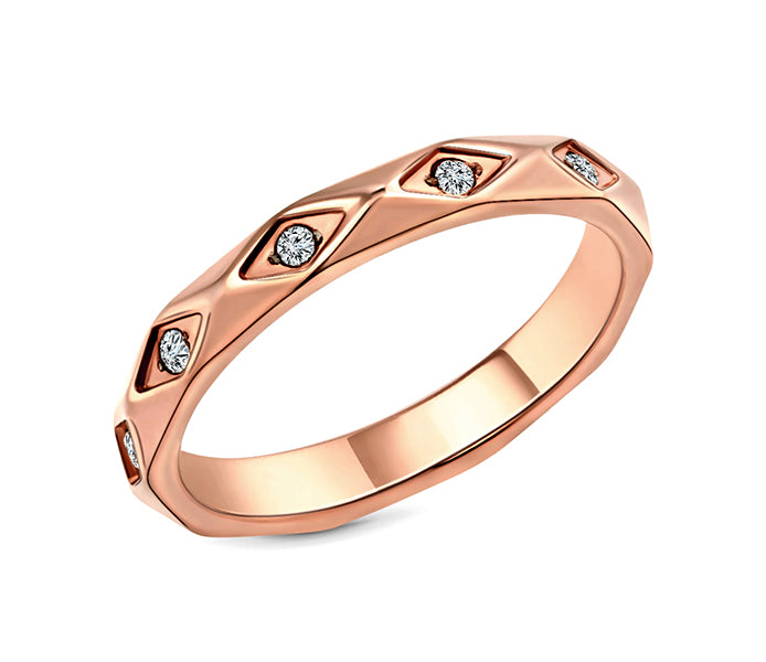 Faceted Ring In rose gold plating