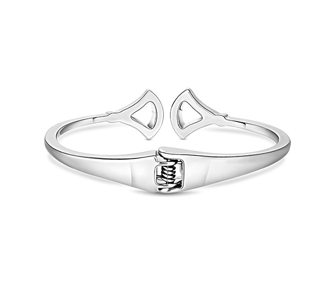 Fan Bangle with crystals in rhodium plating