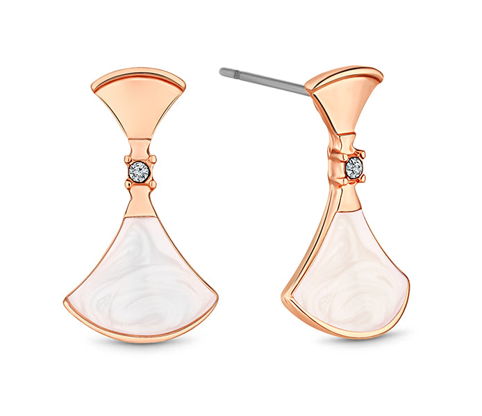 Fan earrings in rose gold plating
