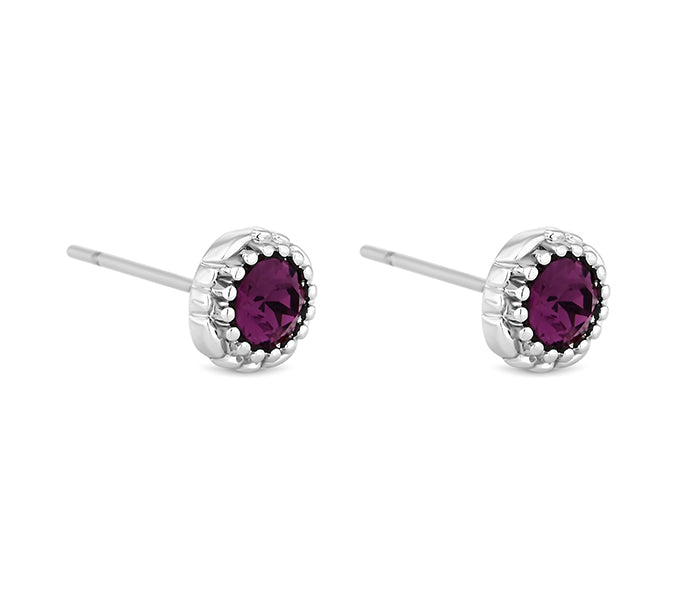 February Gemstone Stud Earrings