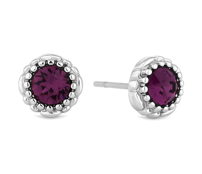 February Gemstone Stud Earrings