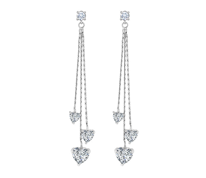 Heart Tassel Drop Earrings