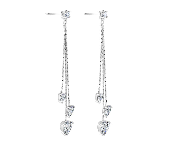 Heart Tassel Drop Earrings