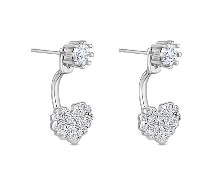 Heart Ear Jacket Earrings