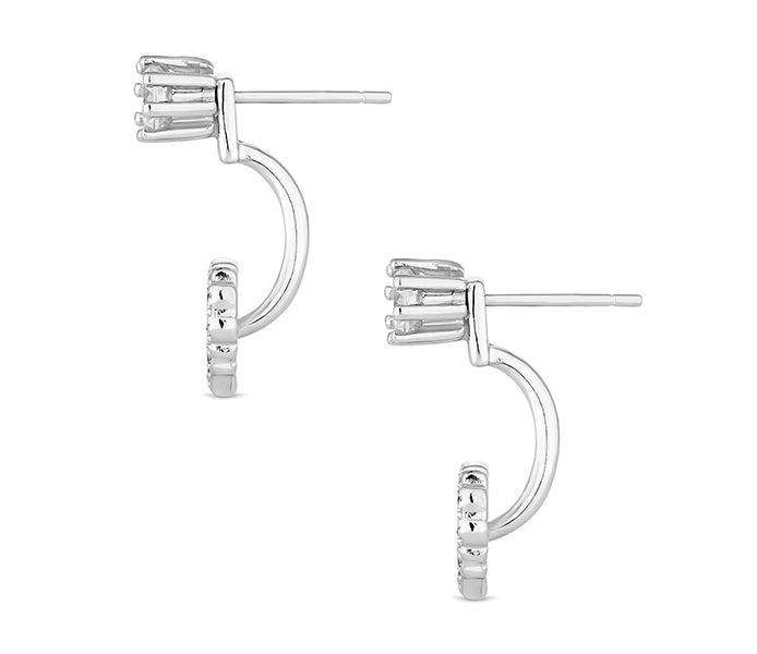 Heart Ear Jacket Earrings