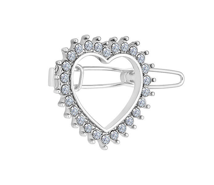 Heart Hair Clip with Crystals