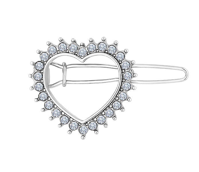 Heart Hair Clip with Crystals