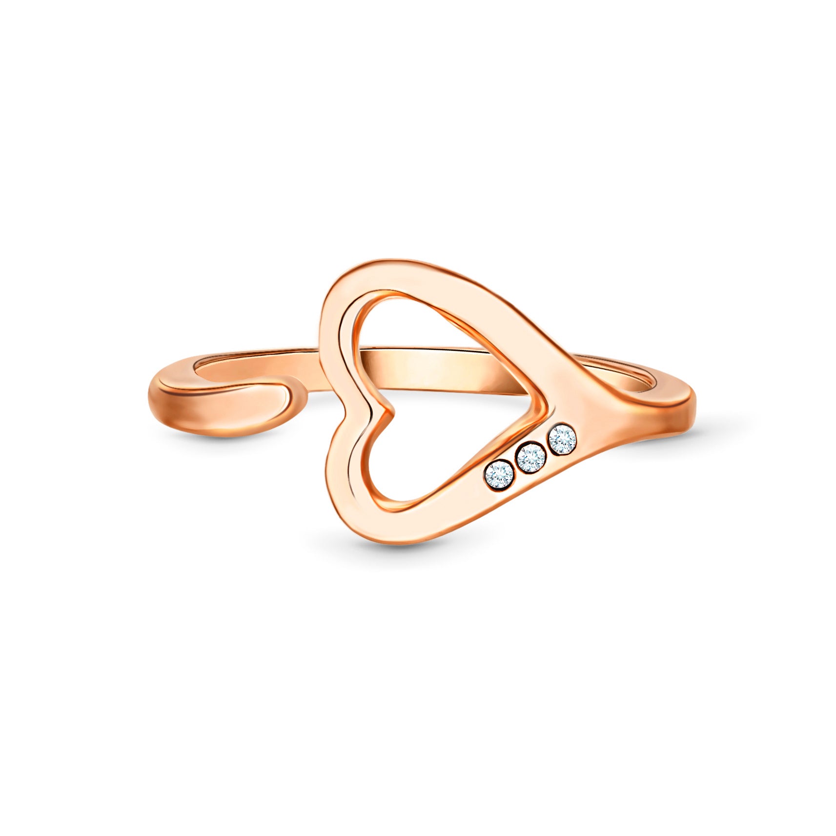 Heart Ring in Rose Gold plating size 6