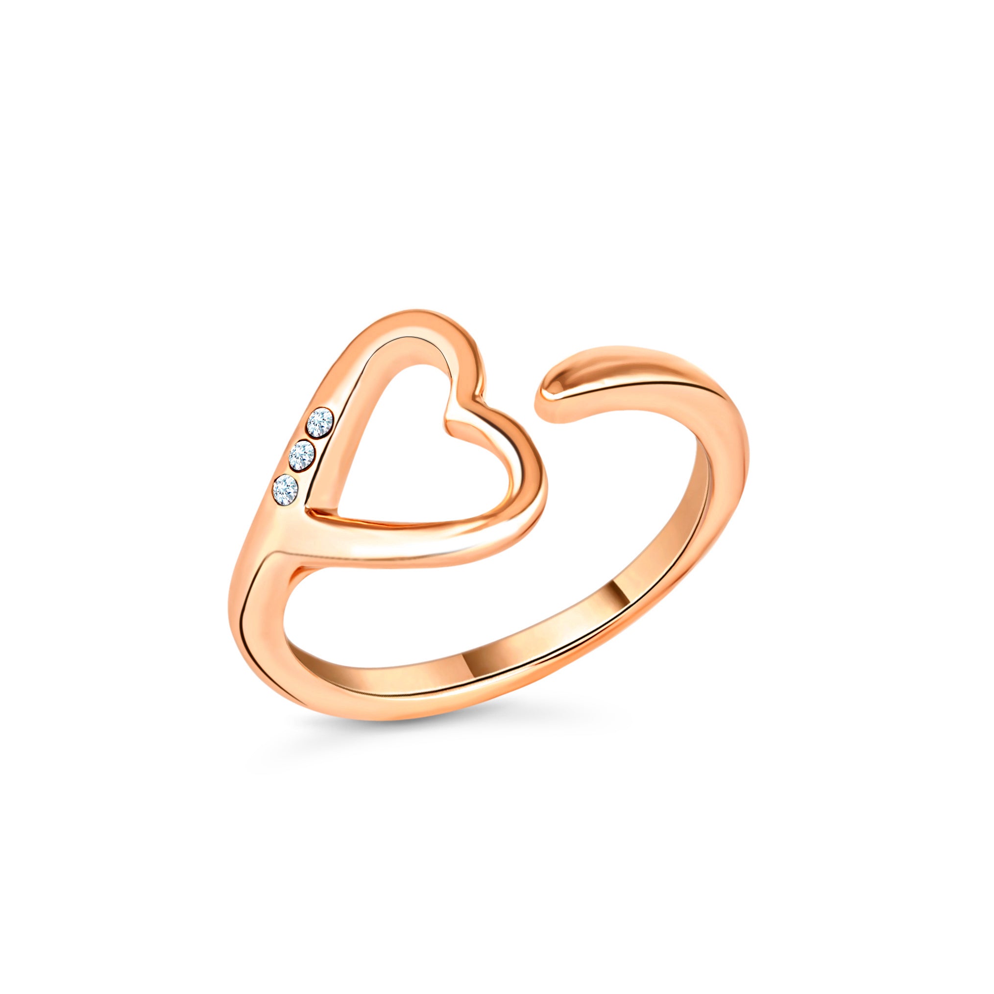 Heart Ring in Rose Gold plating size 6