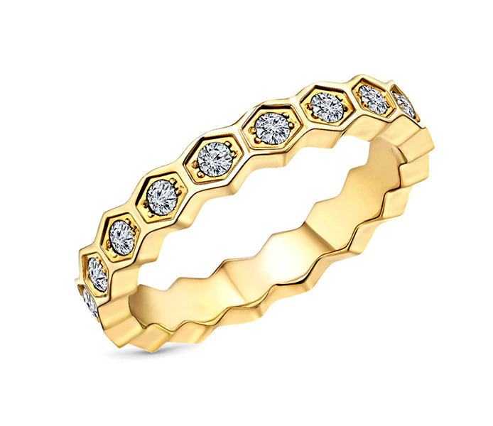 Hex Ring in Gold Plating