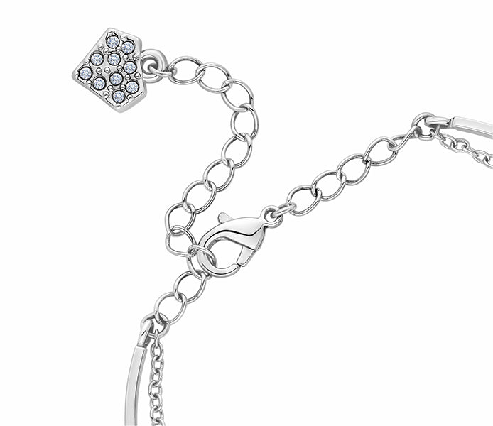 Honey Comb Bangle in Rhodium Plating