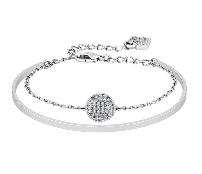 Honey Comb Bangle in Rhodium Plating