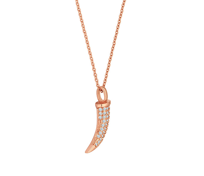 Horn Pendant in Rose Gold Plating