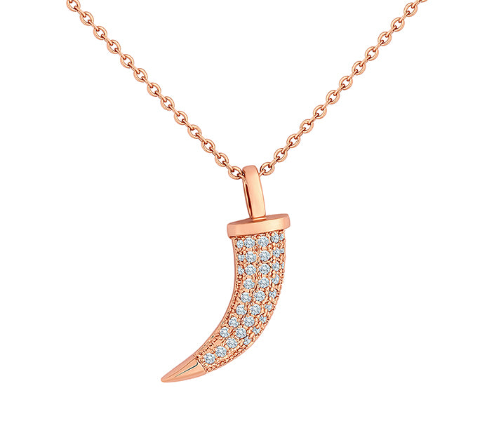 Horn Pendant in Rose Gold Plating