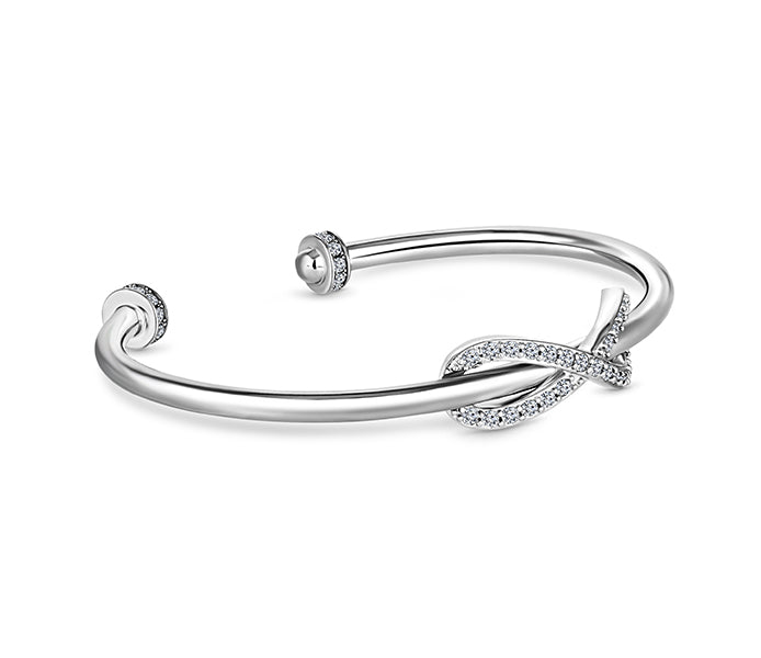 Infinity Cuff Bangle with Crystals
