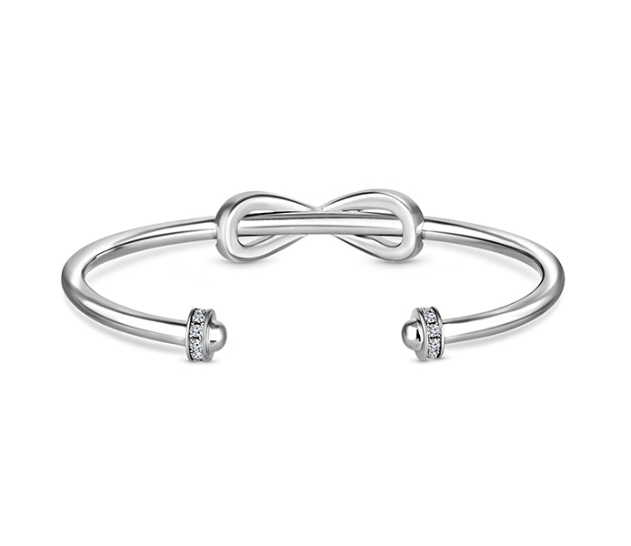 Infinity Cuff Bangle with Crystals