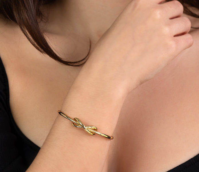 Infinity Cuff Bangle in Gold Plating