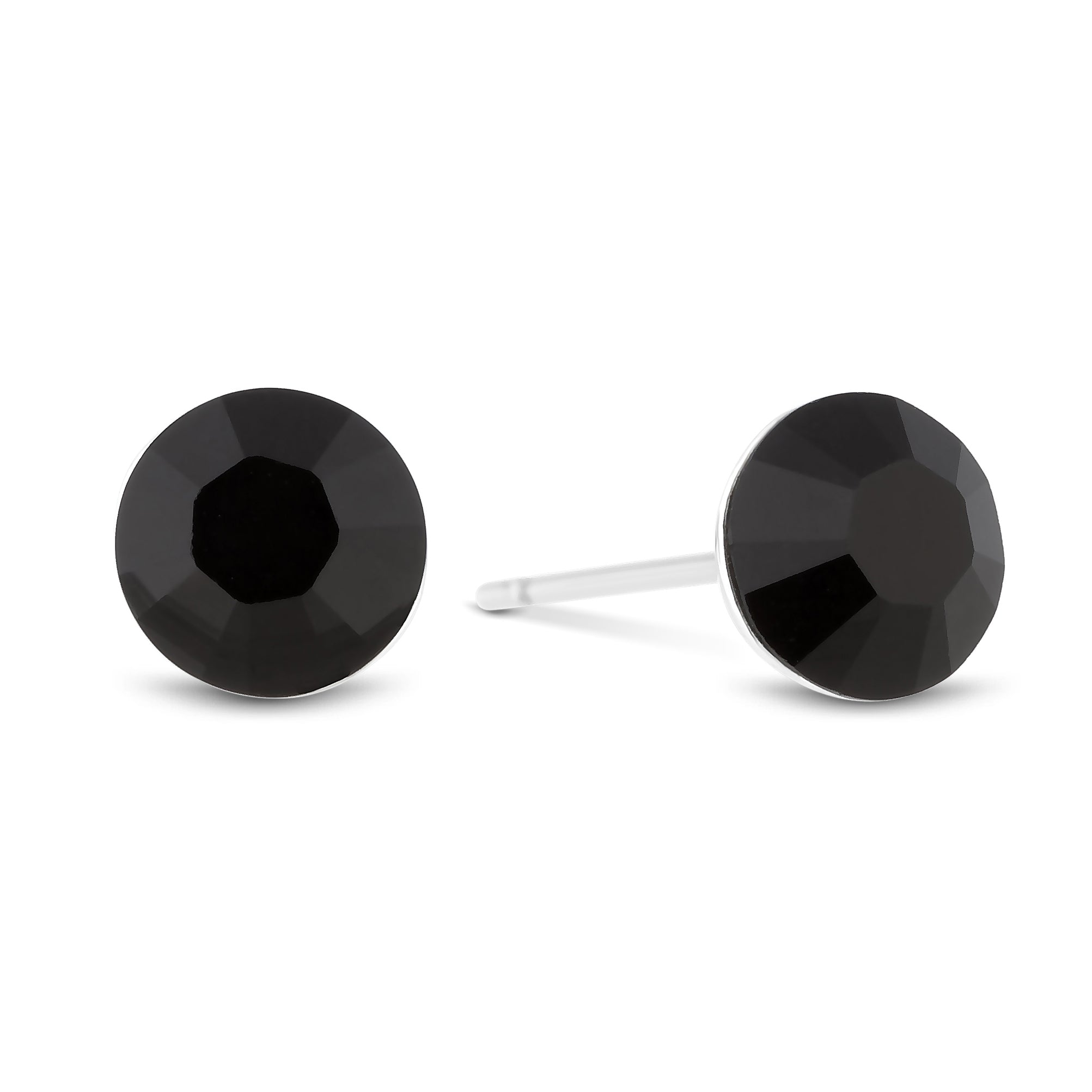 Jet Black Stud Earrings
