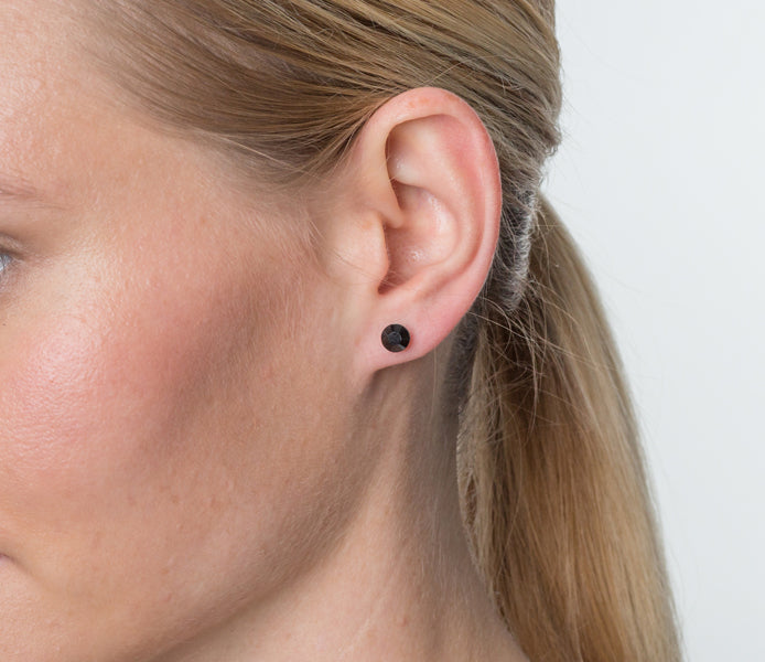 Jet Black Stud Earrings