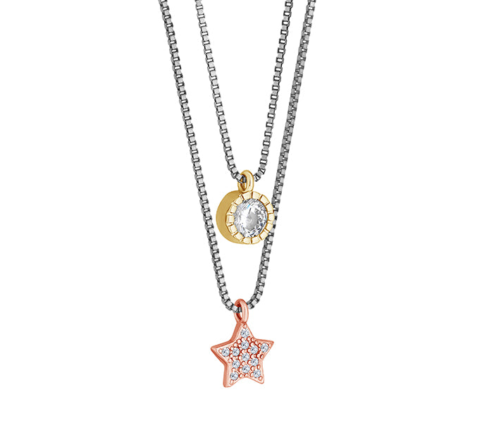 Layered Star Necklace in Mixed Metal