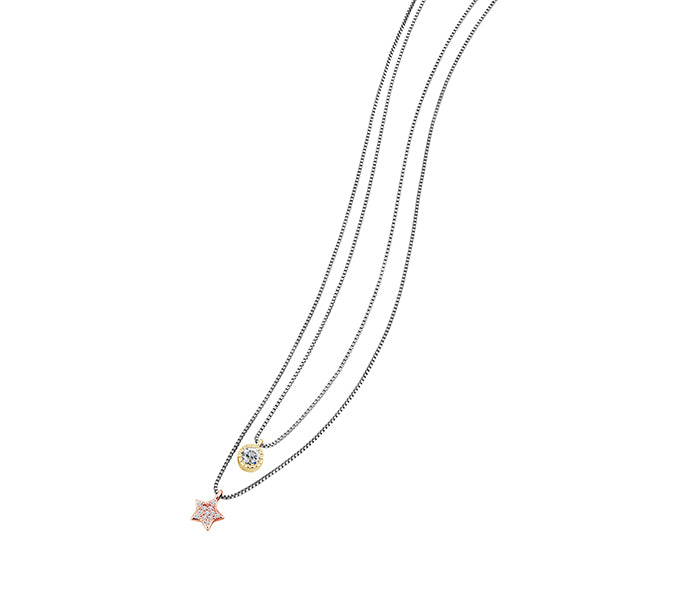 Layered Star Necklace in Mixed Metal