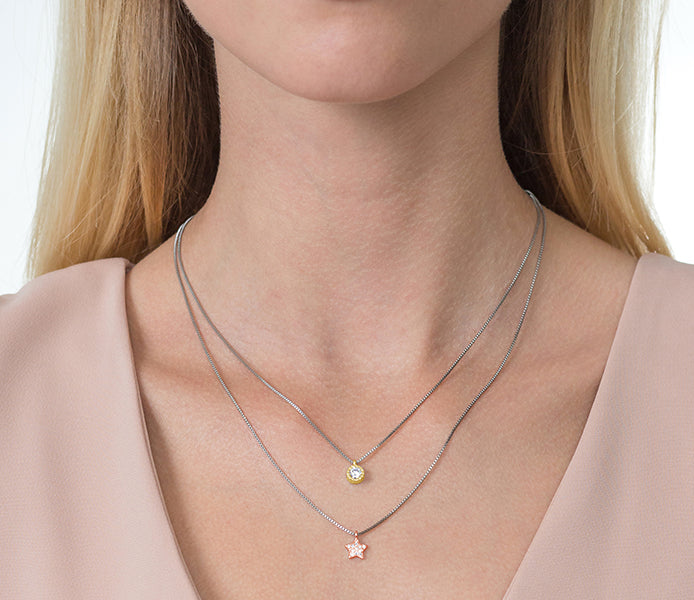 Layered Star Necklace in Mixed Metal