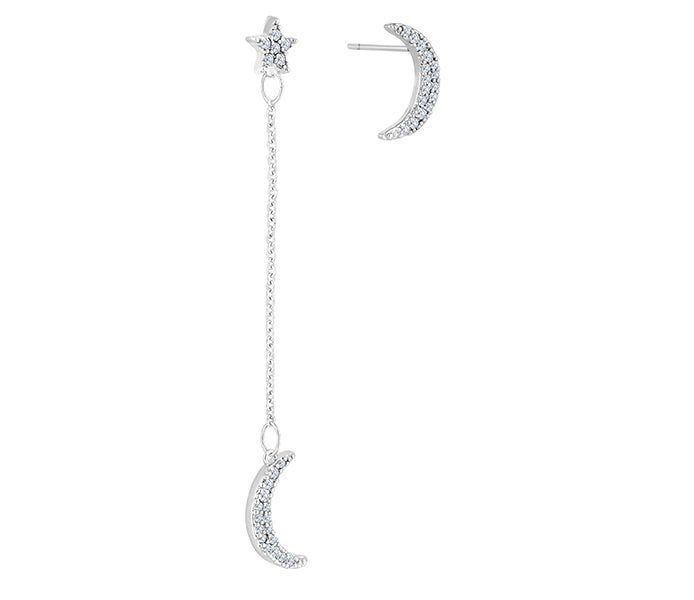 Mismatched Moon and Star Earrings