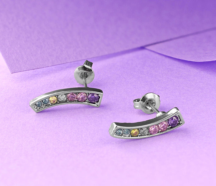 Multi Colour Crystal Studs