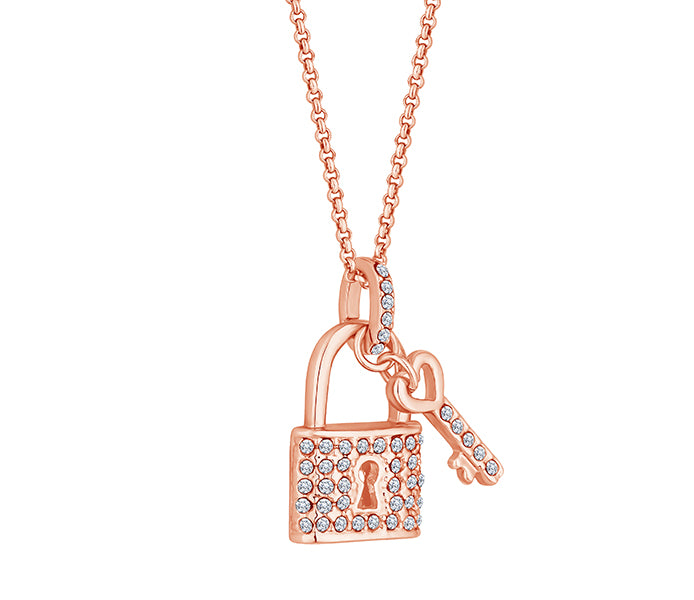 Padlock Pendant In Rose Gold Plating