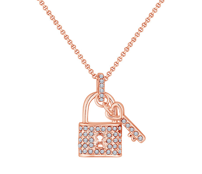 Padlock Pendant In Rose Gold Plating