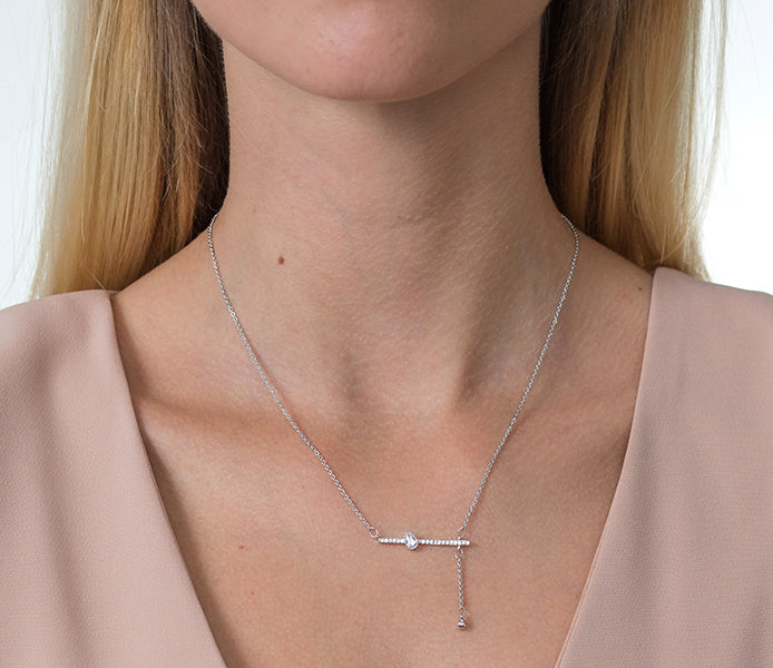 Pear Drop Bar Necklace