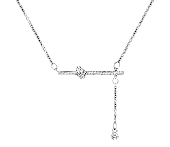 Pear Drop Bar Necklace