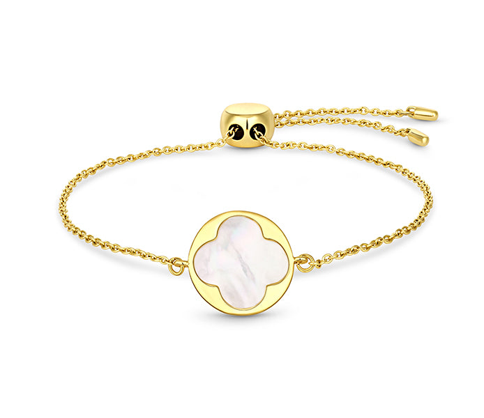 Pearl Clover Bracelet in Gold Plating