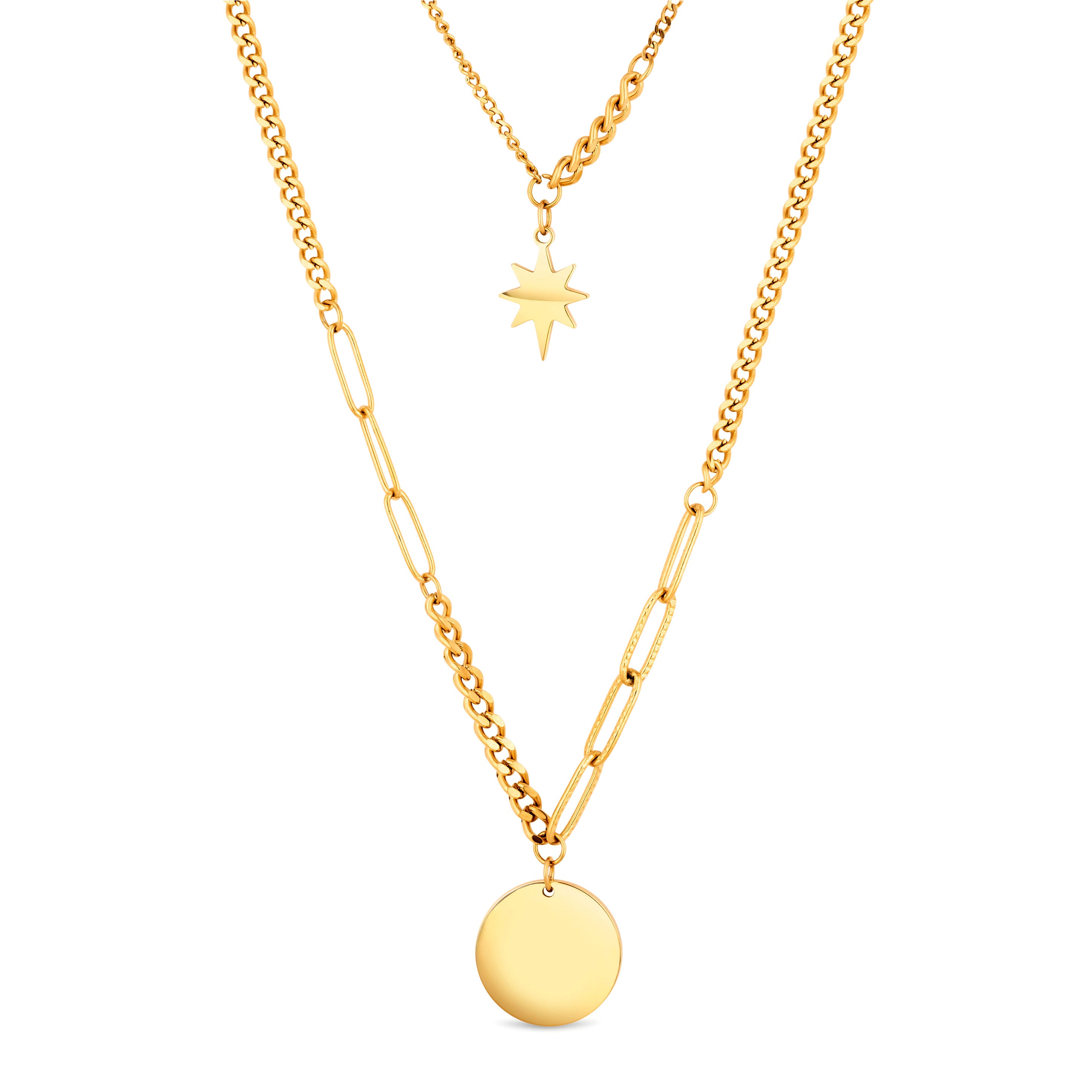 Double Polaris Necklace - Gold