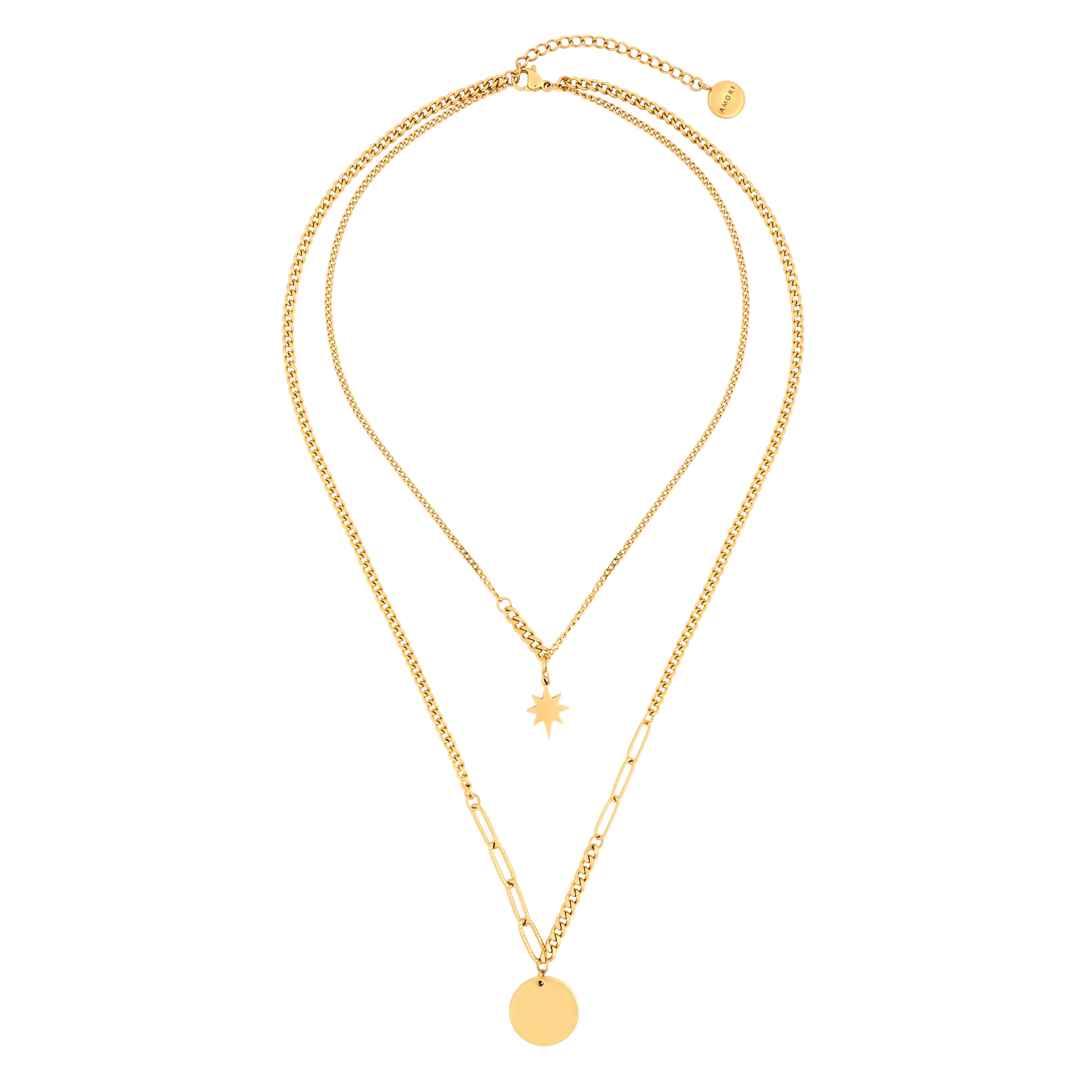 Double Polaris Necklace - Gold