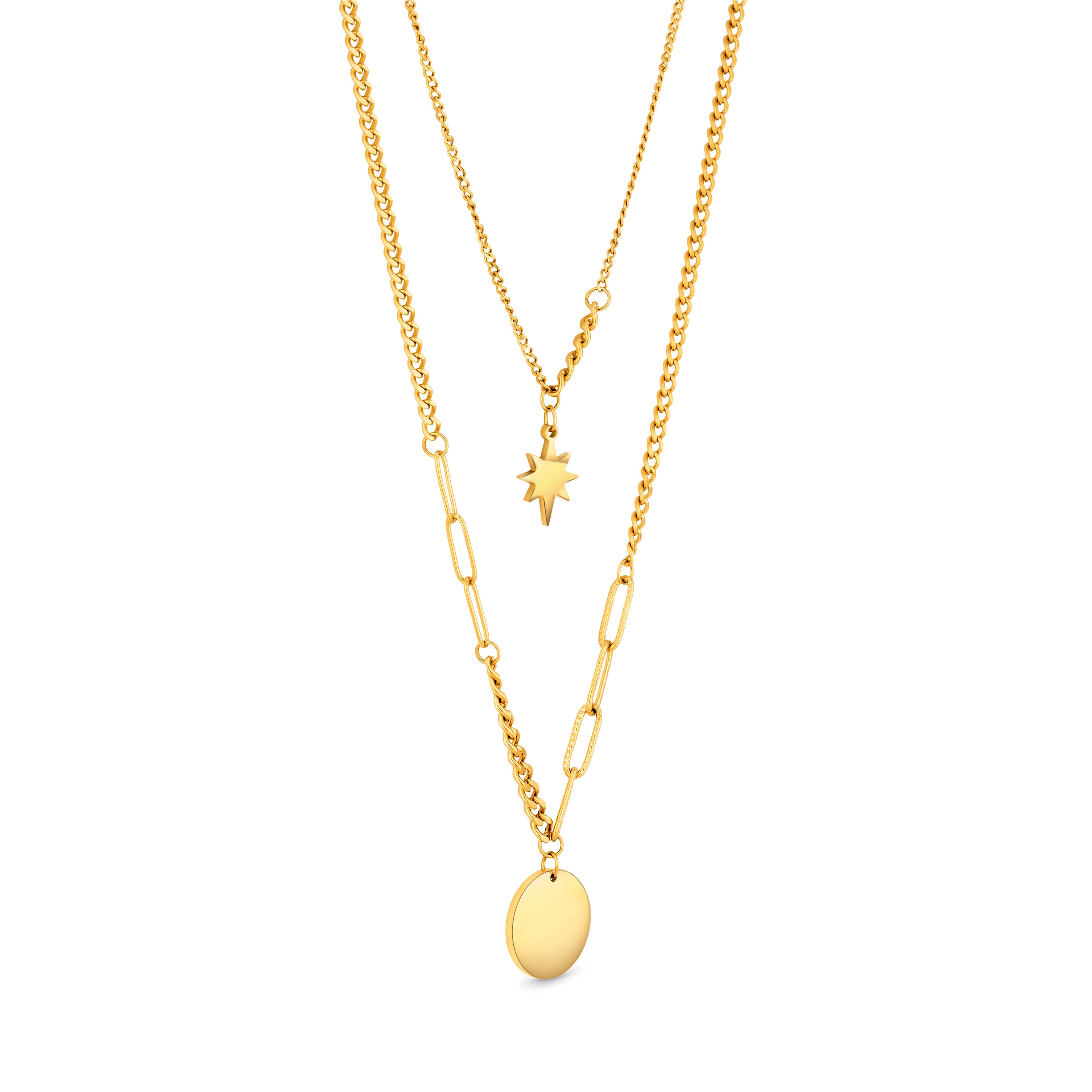 Double Polaris Necklace - Gold