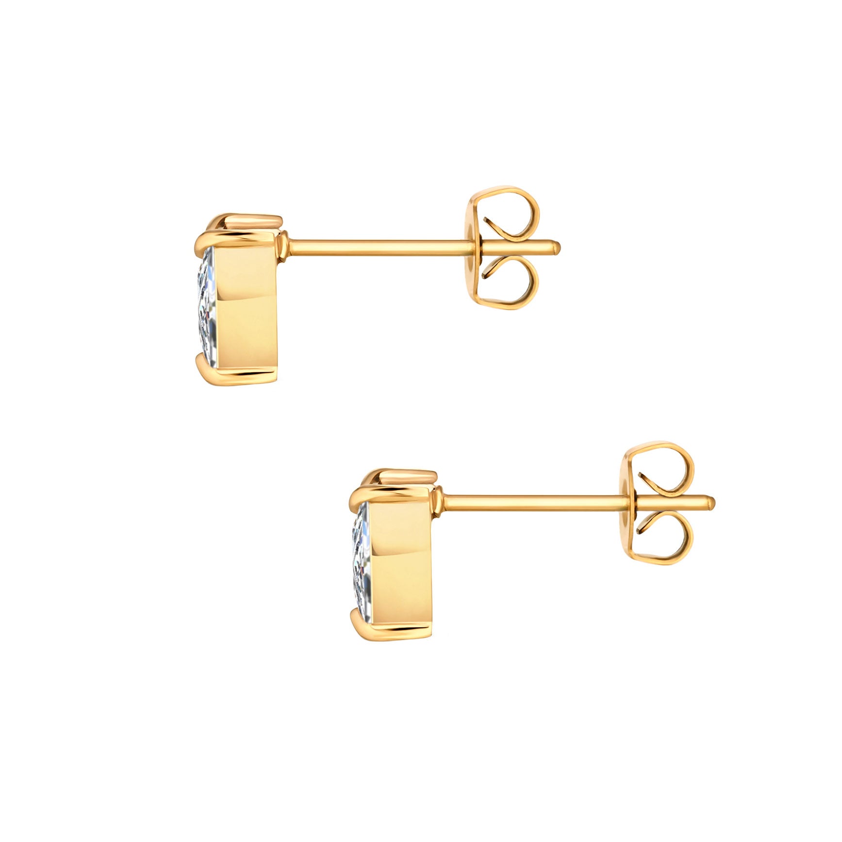 Princess Stud Earrings - Gold