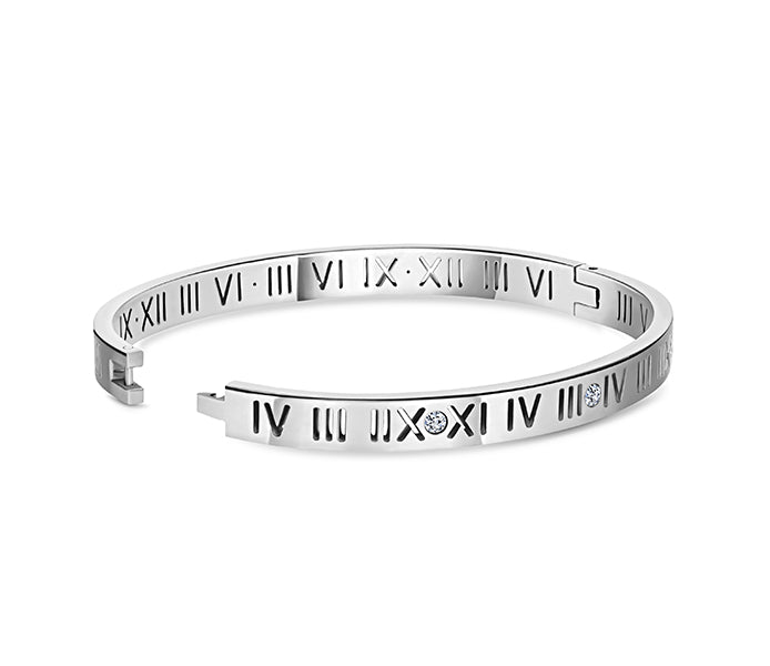Prophecy Bangle in Rhodium Plating